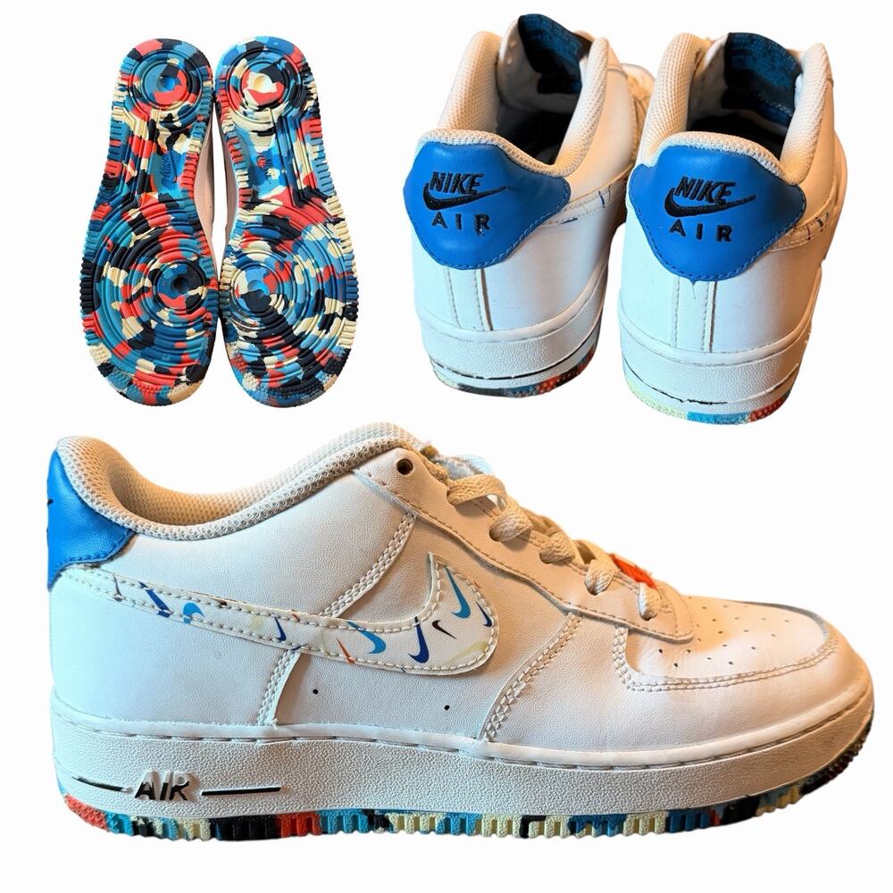Nike Air Force 1 Low Multicolor Swooshes GS Size 7Y